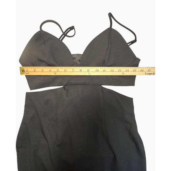 Bardot Women 8 Black Cutout Side Slit  Mob Wife Cocktail Evening Party Dress - Picture 7 of 16